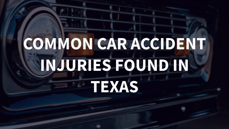 car headlights with the caption: "common car accident injuries found in texas"