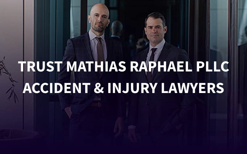 attorneys Mathias and Raphael with the caption "Trust Mathias Raphael PLLC Accident & Injury Lawyers"